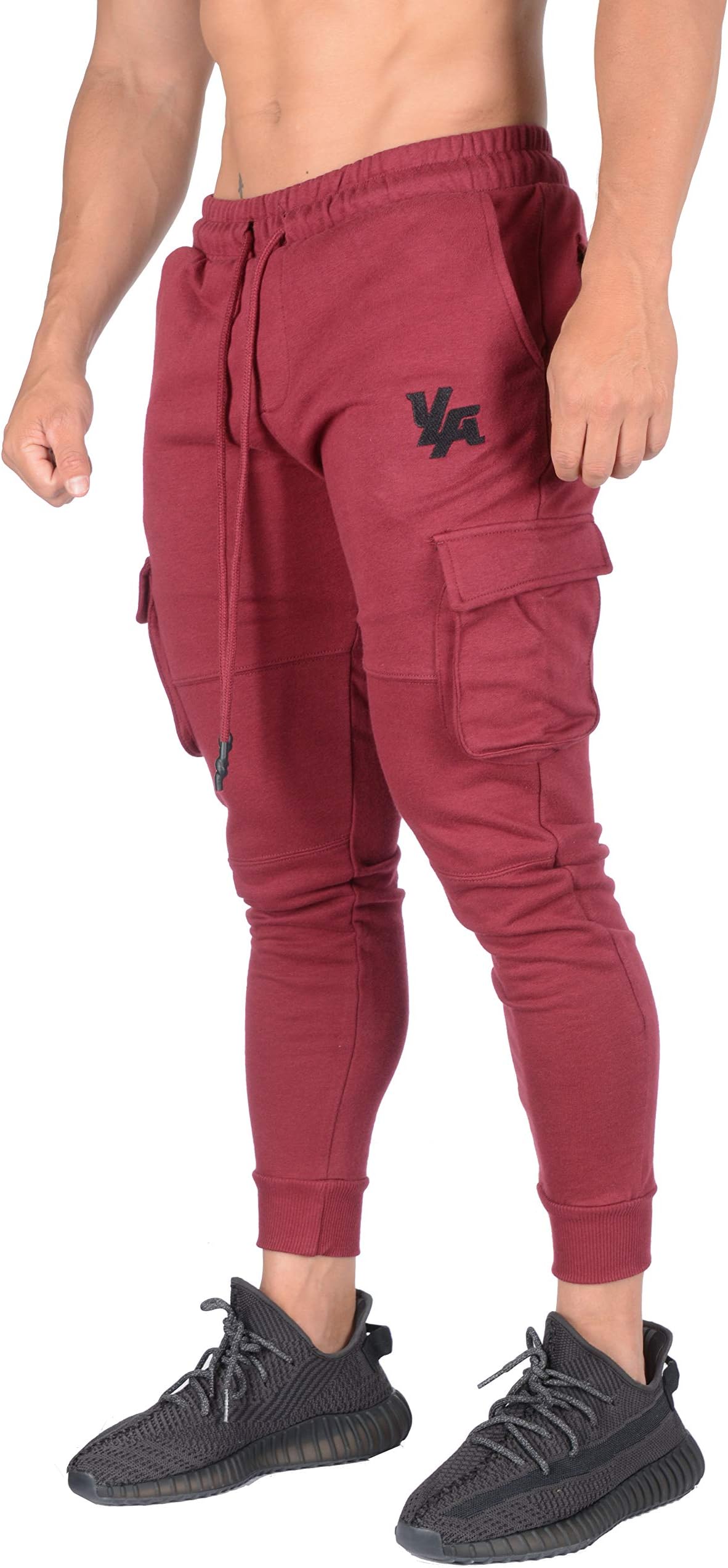 YoungLA Gym Joggers for Men | Skinny Tapered Cargo | Slim Fit Sweatpants| Workout Pants Clothes with Pockets | 203