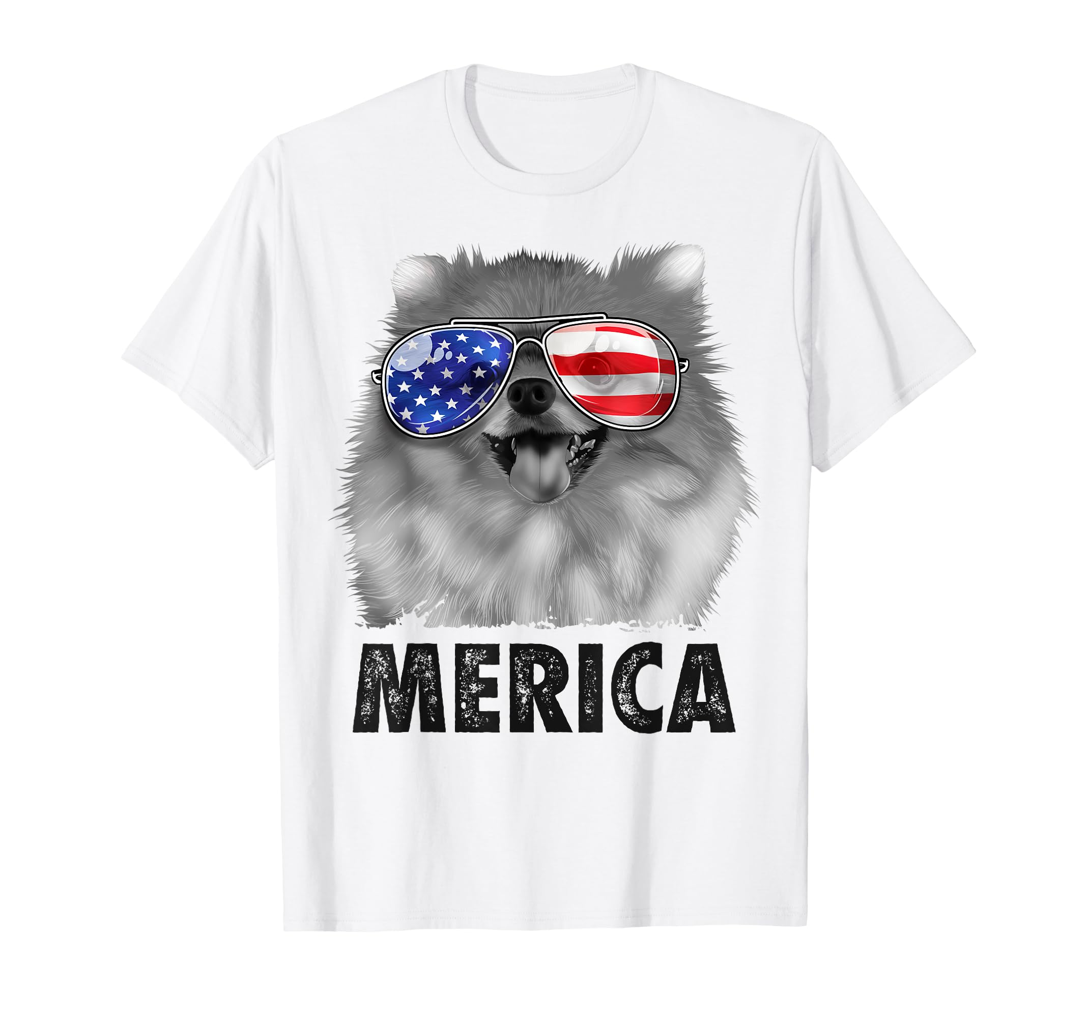 Pomeranian 4th of July Merica Men American Flag Pom Dog T-Shirt