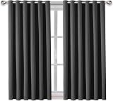 AMEHA Blackout Eyelet Curtains 46x54 Path Grey Thermal Insulated Pair view 2