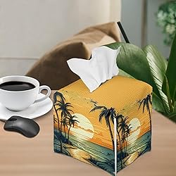 Talayituse Hawaii Sunset Palm Tree Print Tissue Box