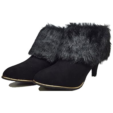 Amazon ファーブーティー 美脚 ブーツ ファー ブーツ レディース