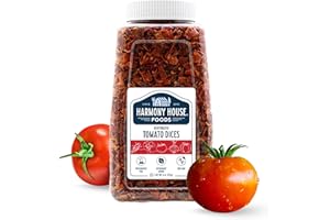 Harmony House Foods Dried Tomato Dices (8 oz, Quart Size Jar) for Cooking, Camping, Emergency Supply, and More