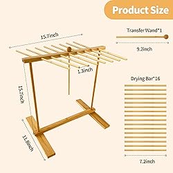 Bamboo-Pasta-Drying-Rack With Transfer Wand & 16