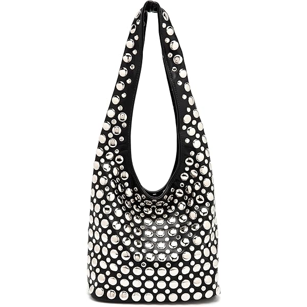 バッグ hobo one shoulder bag studs y2k grunge Amazon.com: Punk Rock Studded Leather Hobo Handbags for