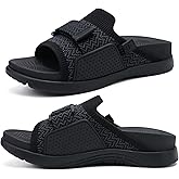 COFACE Women’s Orthotic Sandals Comfortable Plantar Fasciitis Arch Support Sandal Slippers Ladies Fashion Fabric Kint Slides Sandals with Lightweight Athletic Soft Cushion Footbed (US Size 5-11)