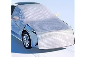 VANSZA Extended Version Windshield Cover for Ice and Snow Fit for Midsize Sedan, Waterproof Windshield Snow Cover 4-Layer Protection Wiper Mirror Engine Protector (Silver)