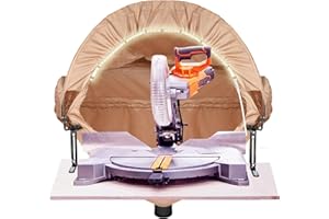 BERPET Miter Saw Dust Collection Hood with Light, Dust Solution for Miter Saws, Dust Collector, Accessory Holes, Universal Fi