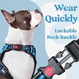 rabbitgoo Dog Harness Medium Front Back Clip Reflective Sky Blue M view 3