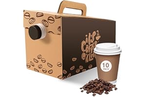 Lamido Insulated Coffee To Go Container, 96 oz, Set of 10, Disposable Coffee Dispensers with Handle, for Hot/Cold Bulk Beverages, Take Out Boxes for Parties, Catering, Cafe, Office, Camping