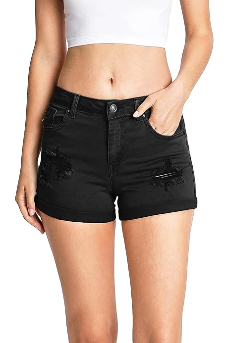 black denim shorts amazon