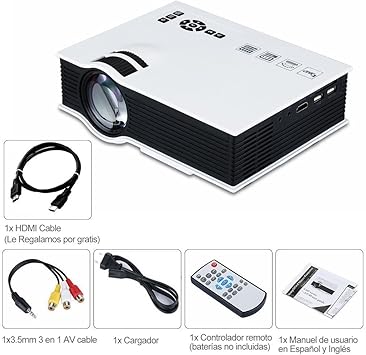 Mini Proyector LED de Quarice UC40+ [HDMI Cable Soporta 1080P ...