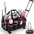 yookee home Cleaning Caddy for Cleaning Supplies Organizer Cleaning Carts on Wheels Cleaner Caddy for Cleaning Products Cleaning Tools Organizer Rolling Cleaning Bag for Housekeepers
