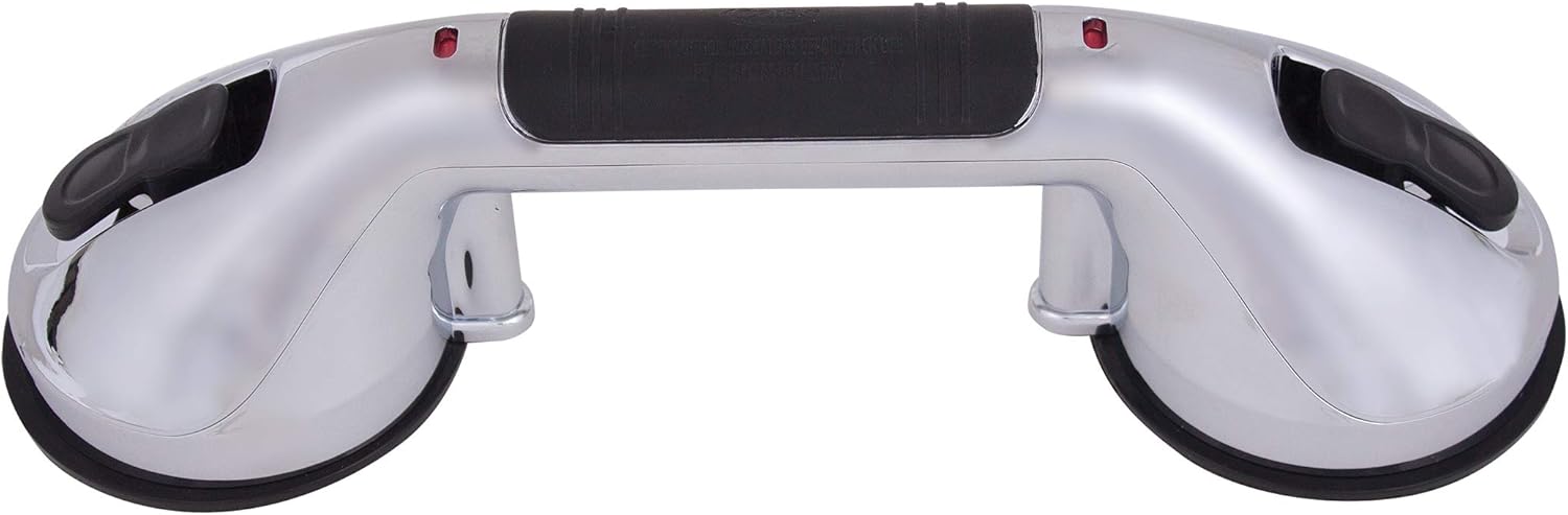Carex Ultra Grip Shower Grab Bar - Shower Handle and Bathroom Bar - 12 Inch Safety Bar With Dual Locking Suction Cups For Bathtubs and Showers, Chrome: Health & Personal Care