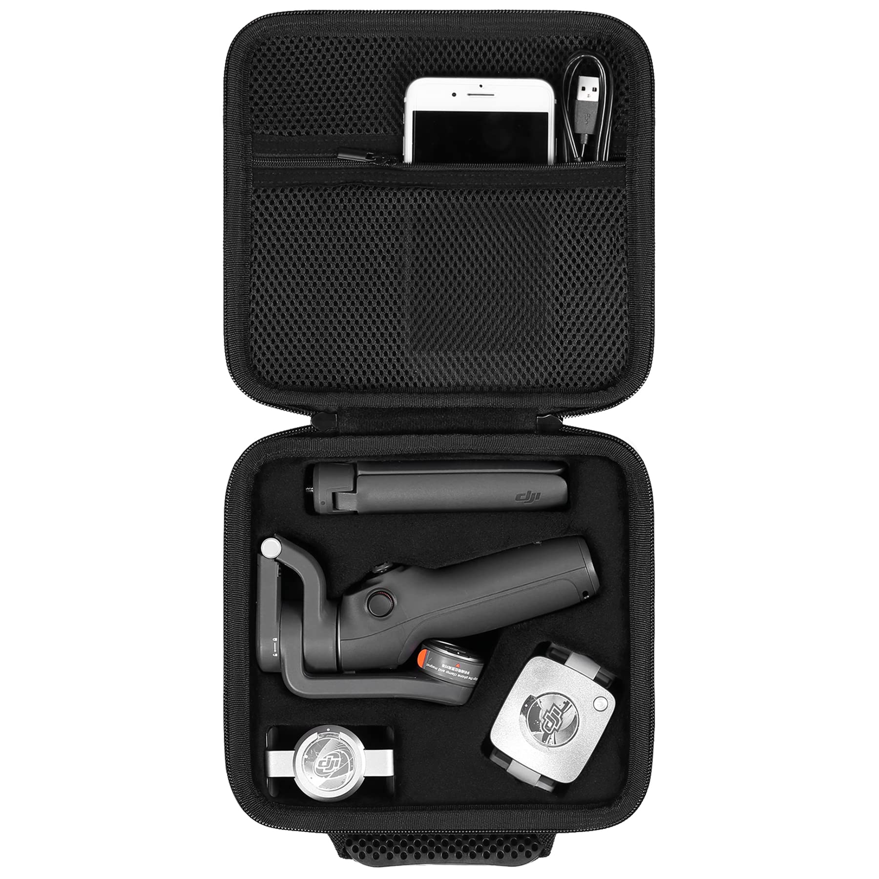 co2CREA Hard Travel Storage Case for DJI OSMO Mobile 6 Smartphone Gimbal Stabilizer 3-Axis Phone Gimbal,Protection Case Compatible with DJI OM Fill Light Phone Clamp