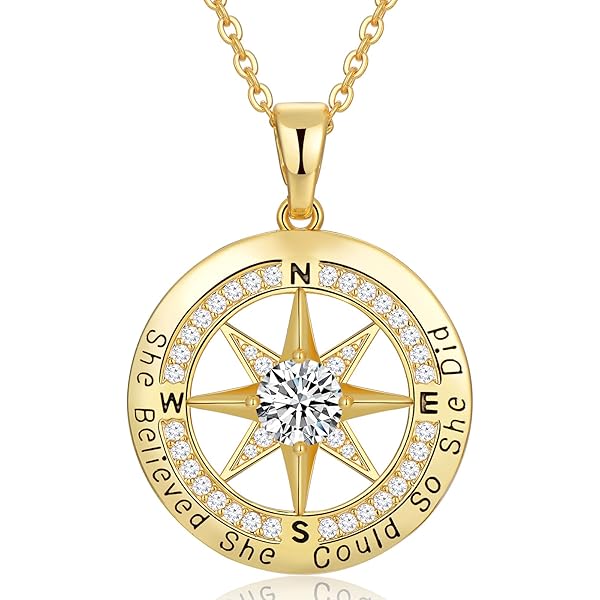 Pendant Necklace 925 Sterling Silver Celtic Compass And Chain