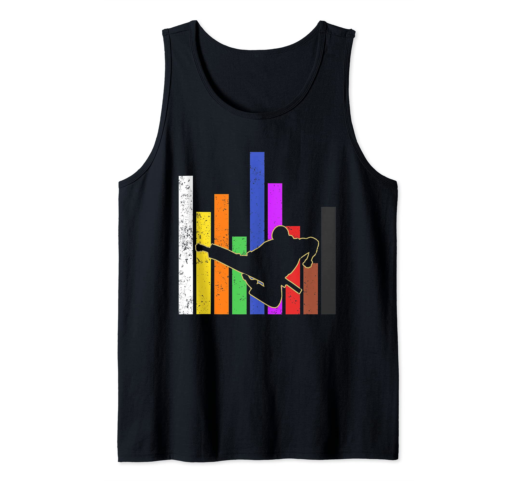 Martial Arts Black Belt Sparring Athlete Colorful Karate Tank Top