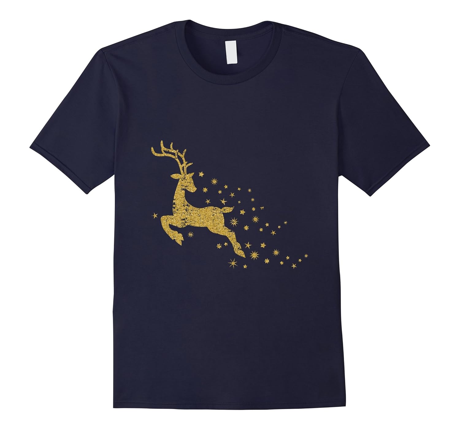 Gold Glitter Reindeer Merry Christmas Shirt-ANZ