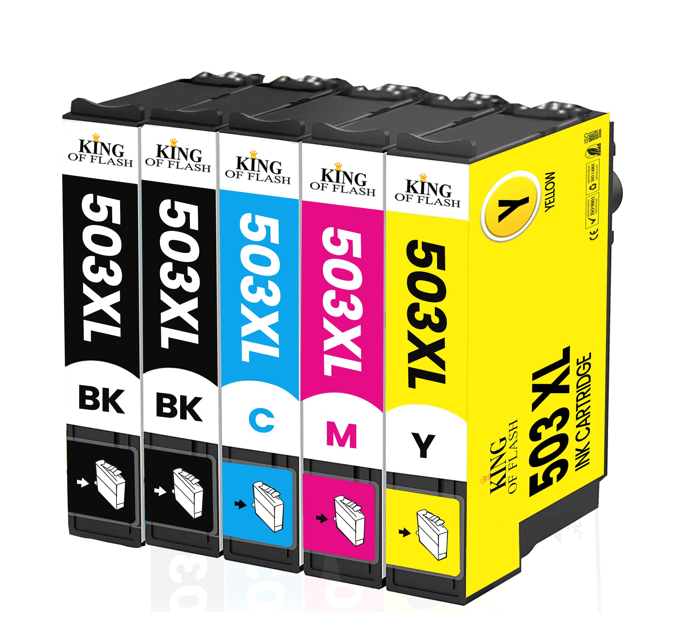 KING OF FLASH 503XL Ink Cartridges Replacement for Epson 503 XL for Epson Expression Home XP-5200 XP-5205, Epson Workforce WF-2960DWF WF-2965DWF