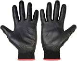 PACKAGING AND DISPOSABLES 12pk Black PU Coated Grip Safety Work Gloves Size 6 view 3