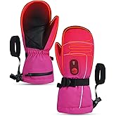 SNOWYES Heated Gloves for Kids, 7.4V Rechargeable Battery Winter Gloves for Boys Girls, Waterproof Windproof Heated Mittens for Kids, Outdoor Skiing Snowboarding Sledding Cold Weather