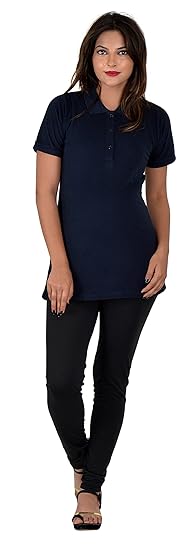 Maternity Pure Cotton Polo Tee - Navy