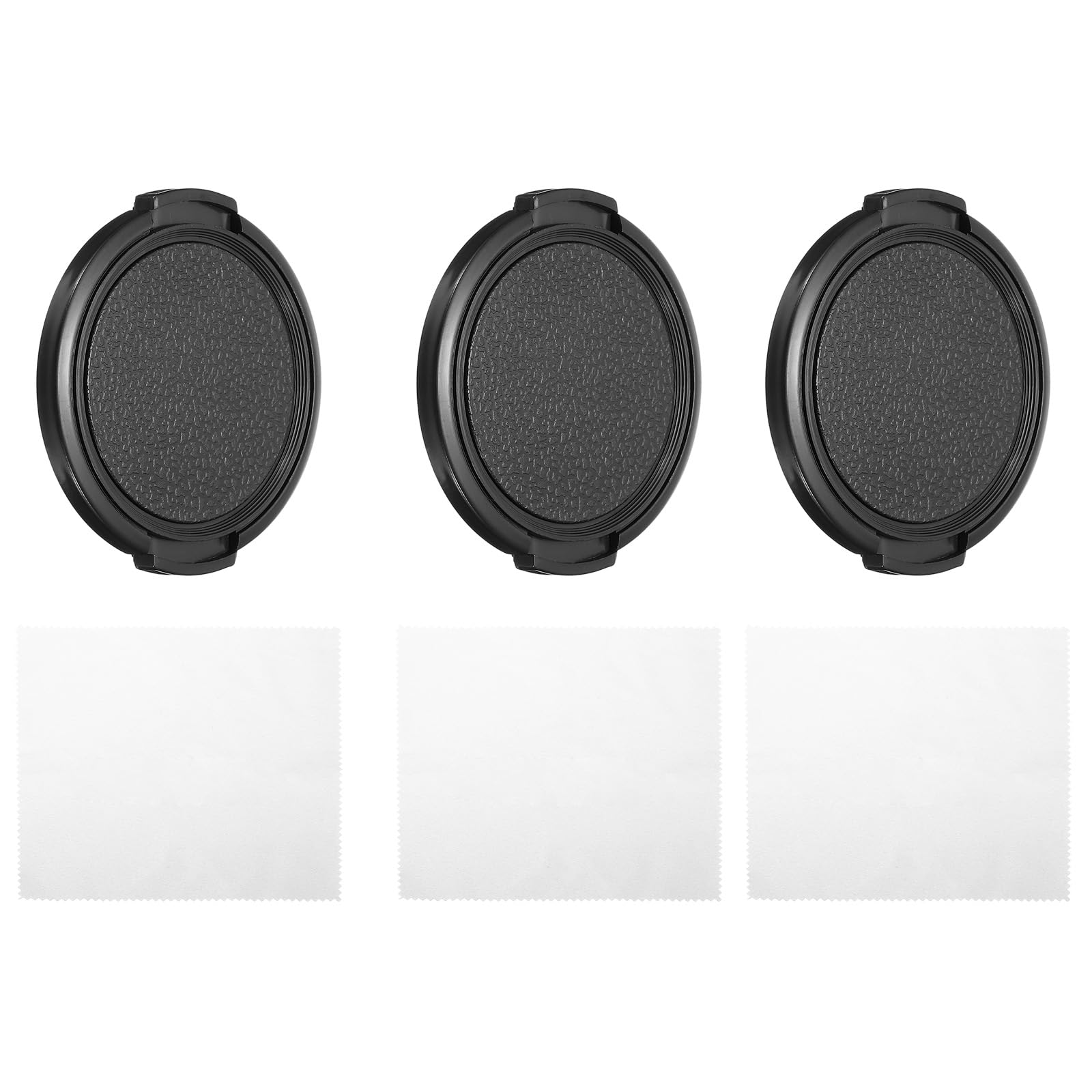 PATIKIL 52mm Lens Cap, 3 Pack Sides Pinch Snap Camera Lens Cover for Front Lens with Cloth, Suitable for 52mm Thread Universal DSLR Lenses for Nikon, for Fujifilm, for Pentax, for Leica