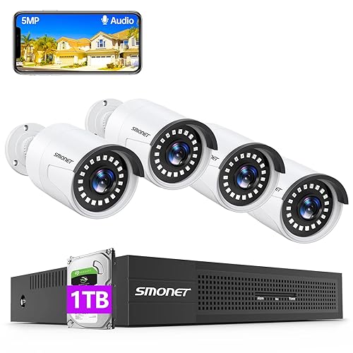 5MP PoE CCTV Cameras Security System with AUDIO 1TB Hard Drive