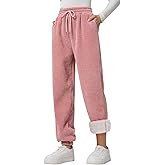 QIANXIZHAN Women's Winter Warm Thick Fleece Pants, Lined Sweatpants Pants Joggers Comfy Pajama Clothes