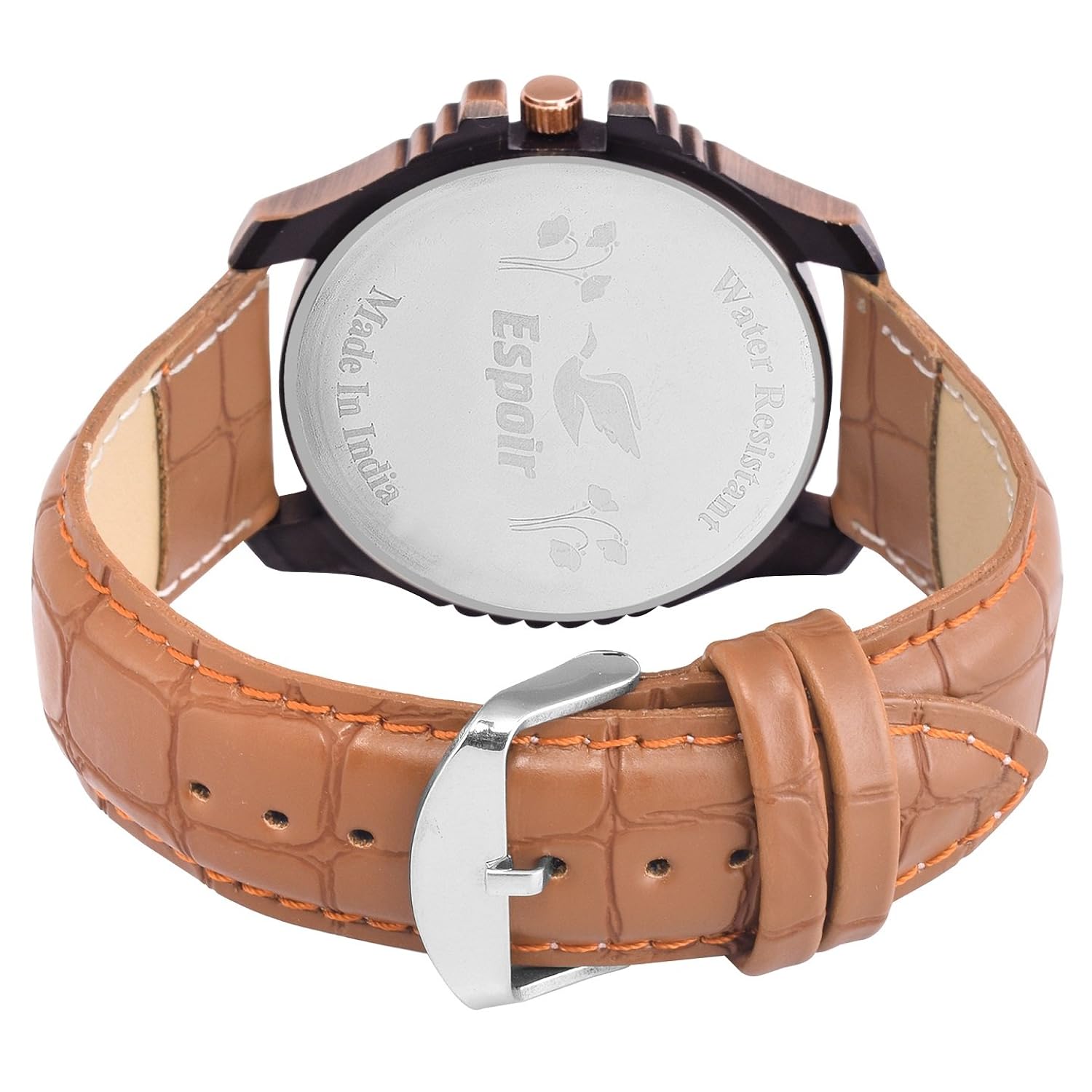 espoir analog black dial men's watch - dz-gr0401-blk-brw