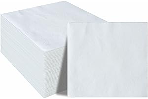 GUOYUANGLO White Linen-Feel Lunch Napkins Disposable Cloth-Like Cocktail Paper Napkins Soft and Absorbant Luncheon Napkins fo