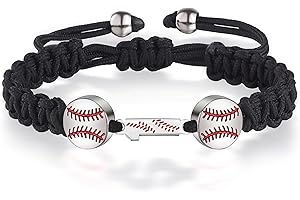 XOYOYZU Baseball Number Bracelets for Men Athletes Jersey Number Bracelet Handmade Braided Adjustable Bracelets Personalized Baseball Gifts for Men