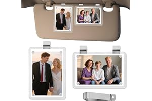 BADAO 2PCS Car Picture Holder,Car Visor Clip,Car Visor Photo Clip,Acrylic Magnetic Personalized Photo Holder Car Accessories Car Photo Holder,Car Picture Frame Suitable for Adding Family or Personal Photos