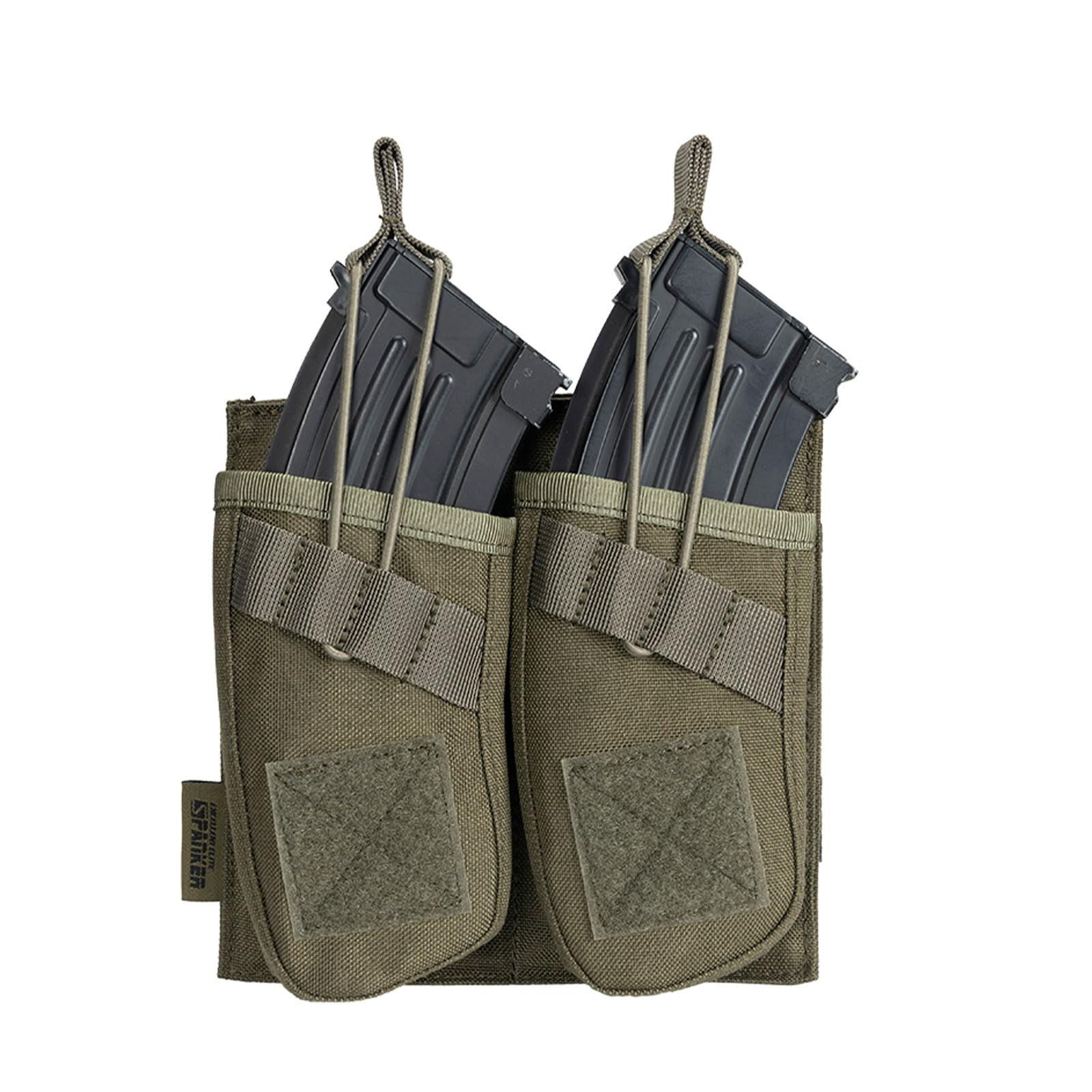 EXCELLENT ELITE SPANKER Tactical Open Top Magazine Single/Double/Triple Mag Pouch AK47 AK74 AR-15 Pmags Magazine(Double-Ranger Green)