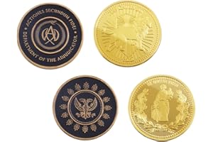 MULLIKE 4Pcs Continental Gold Coin Adjudicator Medallion Coin Novelty Metal Coins Challenge Lion Gold Coin Movie Props Cosplay Gift for Fans (4pcs)