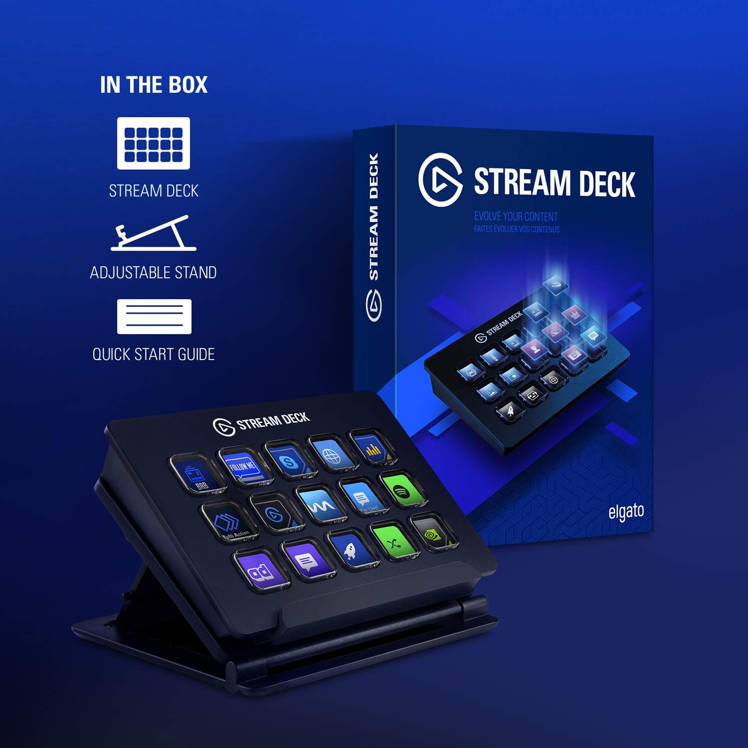 Elgato Stream Deck - Live Content Creation Controller with 15 Customizable LCD Keys, Adjustable Stand, for Windows 10 and macOS 10.13 or late: Computers & Accessories