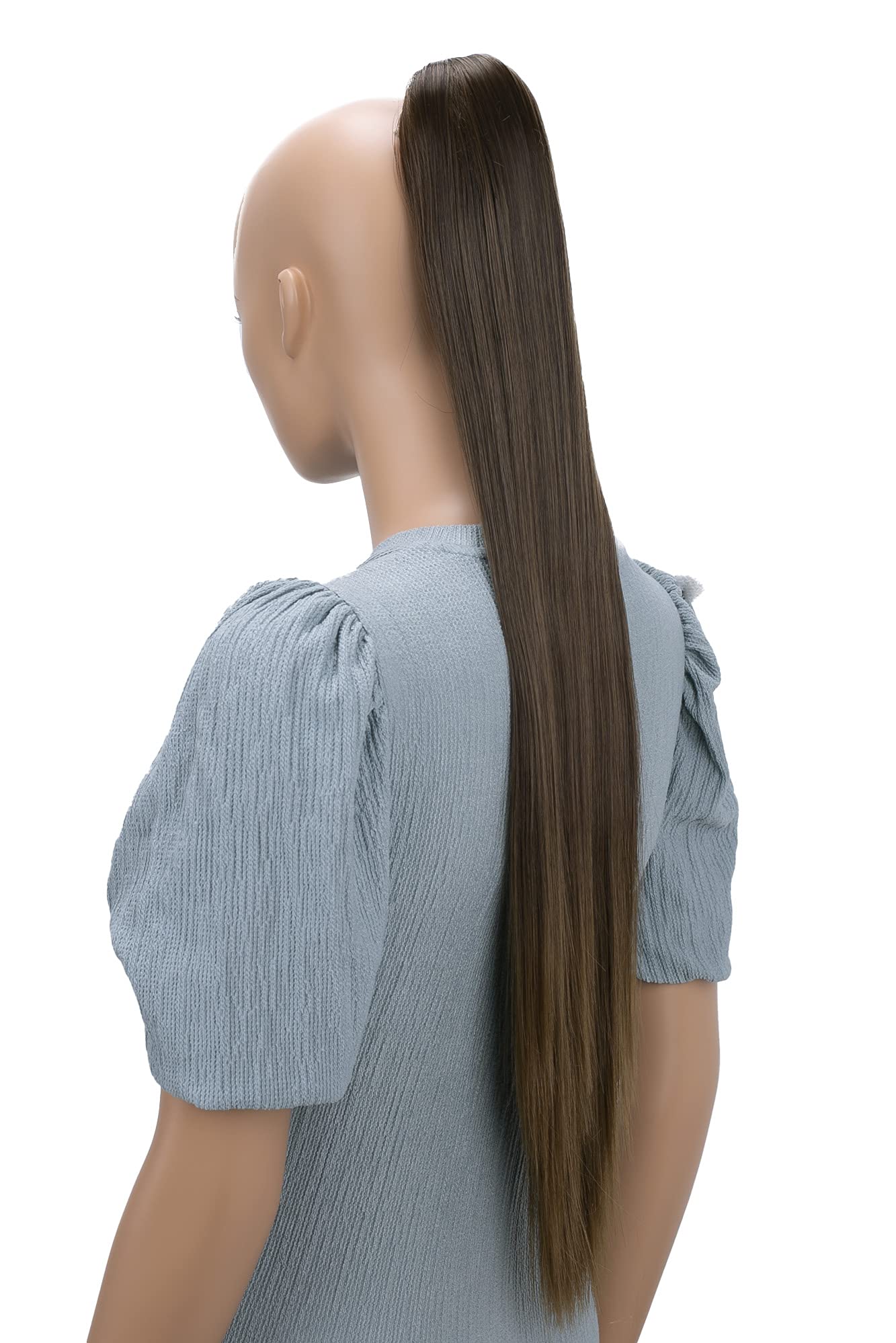 CAISHA 28" Extra Long Straight Ponytail Hairpiece Heat-resistant Synthetic Fibres Brown H163 — image 1