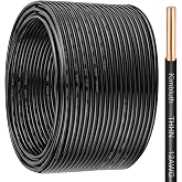 THHN Wire 12 Gauge Solid Copper Wire, 12 AWG Wire, Black, 25FT | 12 AWG OFC Electrical Wire, Rated up to 600V Building Wire Nylon Jacket for Residential, CNC, Ground, Industrial