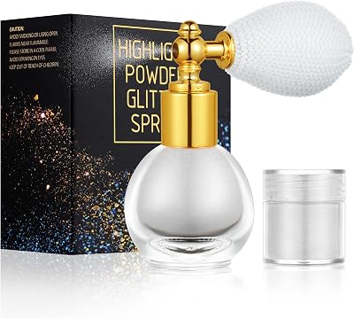 AOOWU Glitter Powder Spray Shiny Body Highlighter Pearlescent Silver 1.0