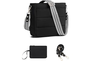 BAVERGE Purses for Women 2PCS Puffer Quilted Crossbody Shoulder Hobo Bags Trendy Ladies Handbag with Coin Wallet 2 Adjustable Straps