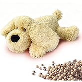 comfheat Microwave Heating Pad for Cramps Pain Relief, Moist Microwavable Period Menstrual Heating Pads for Cramps, Back, Neck Shoulder, Cute Stuffed Animal Heating Pad Plush - Golden Retriever Dog