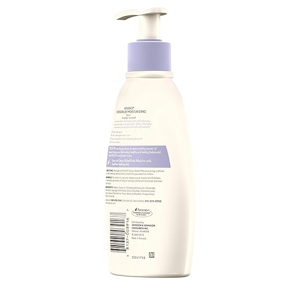 AVEENO STRESS RELIEF MOISTURIZING BODY LOTION WITH LAVENDER, NATURAL OATMEAL AND CHAMOMILE & YLANG-YLANG ESSENTIAL OILS TO CALM & RELAX, 12 FL. OZ