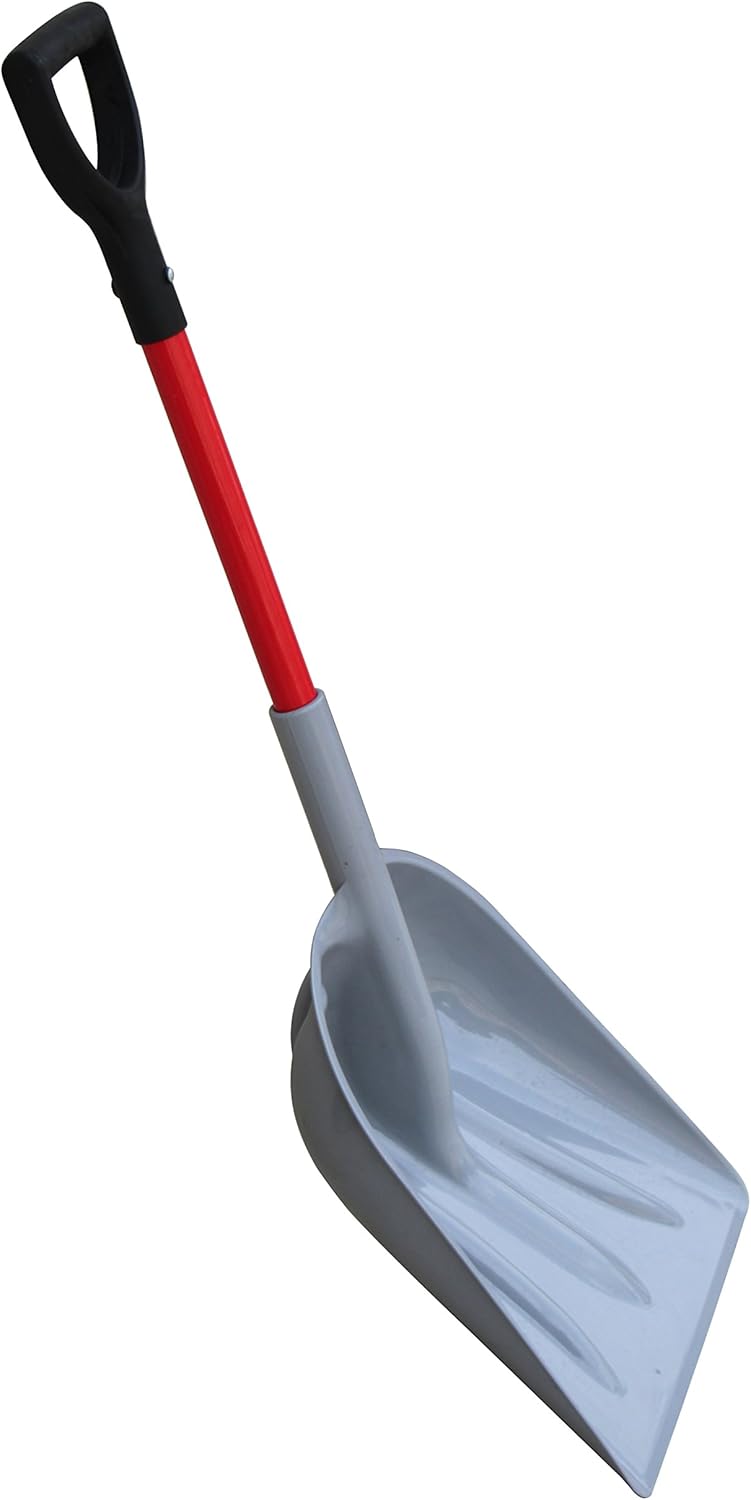 TABOR TOOLS Snow Scoop with Fiberglass Handle, 15 Inch Wide Blade, Large Snow