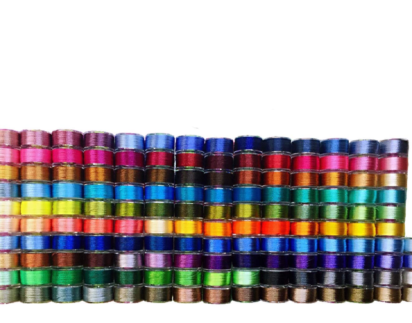 PeavyTailor 144 Colors Prewound Embroidery Bobbins 40 Wt Polyester Embroidery Machine Thread