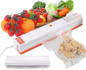 Vacuum Sealer Machine, HAIPUSEN Automatic Food Sealer for Food Preservation, Air Sealing System for Dry/Moist Food with 10 Vacuum Sealer Bags
