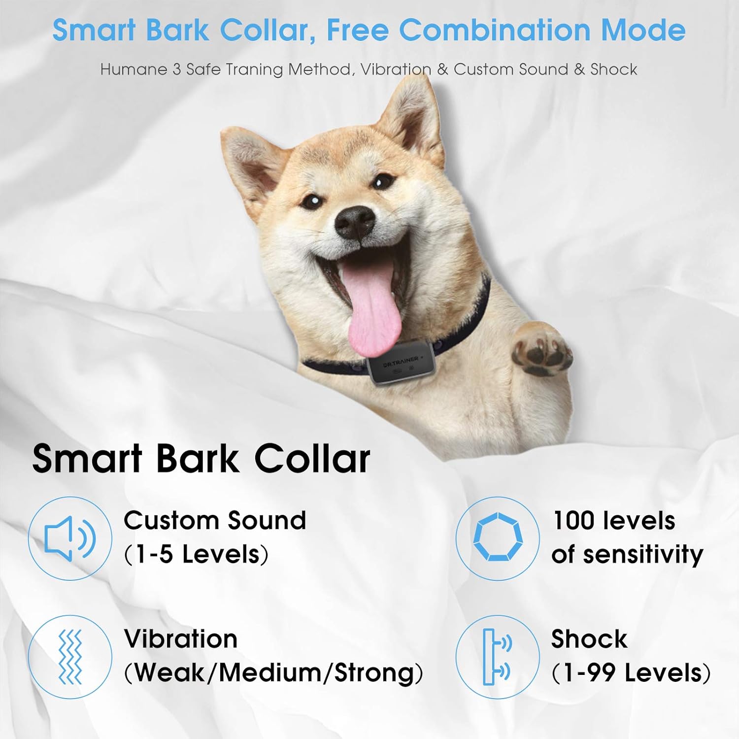 Dr.Trainer B1sPro Bark Collar APP&Watch Control, IP68 Waterproof Dog Training Collar with Smart Progressive Correction & Barking Report & Custom Sound, 0~99 Static Level Rechargeable Anti Bark Collar : Kitchen & Dining