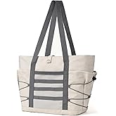 Dongawin Travel Tote Bags for Women - Foldable Beach Bag Waterproof Zipper Gym Sports Shopping Bag with Trolley Sleeve