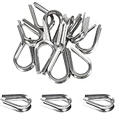 MroMax 10 Pcs 5/16" M8 Stainless Steel Wire Rope Thimbles for Cable Rope Thimble Rigging