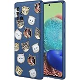 HTXWXJC Phone Case for Galaxy A71 5G Case, Samsung A71 5G SM-A716U Case Shockproof Flexible Bumper TPU Soft Case Cat Pattern Phone Cover for Samsung Galaxy A71 5G Blue Cat