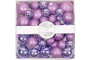 44Pcs Glitter Christmas Balls Tree Ornaments Set, Shatterproof Christmas Ball Ornaments Bulk, Xmas Tree Hanging Decorations f