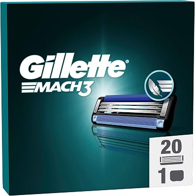 Mach3 Cuchillas de Afeitar Hombre + Funda de Viaje, Pack de 20